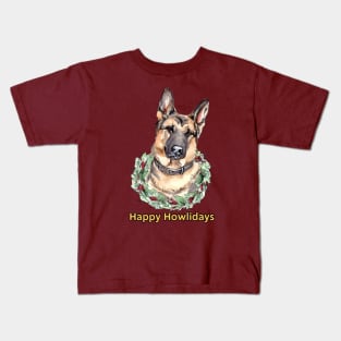 Happy Howlidays German Shepherd Kids T-Shirt